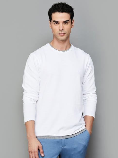 code by lifestyle white cotton regular fit t-shirt