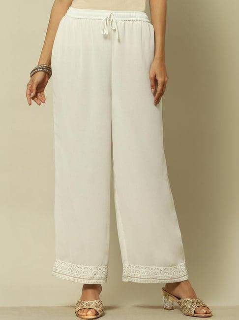 rangriti white embroidered palazzo