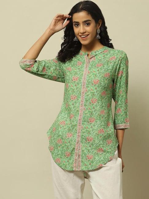 rangriti green printed tunic