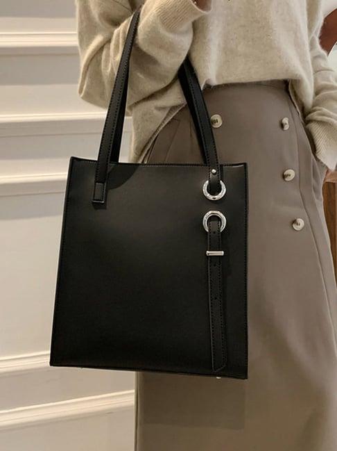 styli black solid tote bag