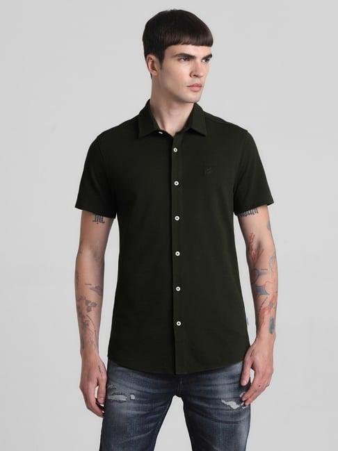 jack & jones forest night cotton slim fit shirt