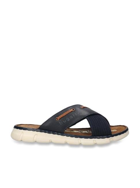 bugatti men's damar blue cross strap sandals