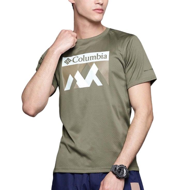 columbia green printed regular fit t-shirt