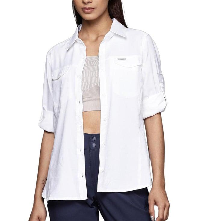 columbia white regular fit shirt