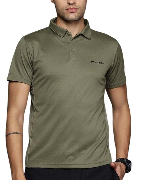 columbia stone green heather regular fit polo t-shirt