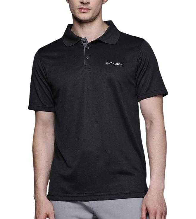 columbia mens black omni-wick utilizer polo tshirt