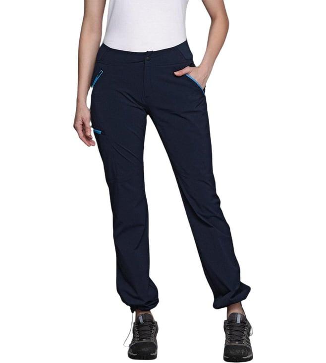 columbia blue slim fit passo alto pants