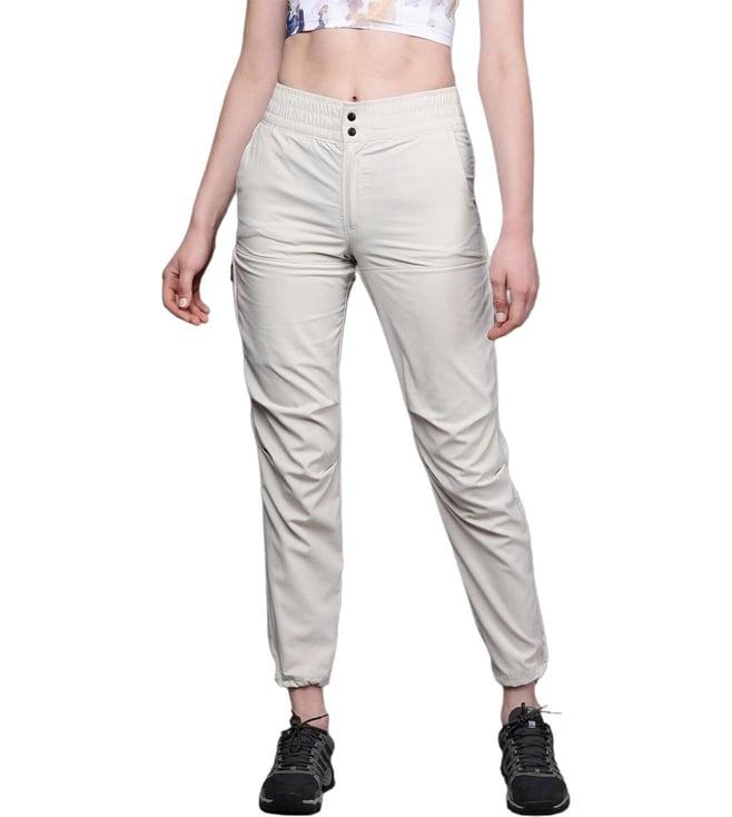 columbia cream coral ridge slim fit elasticated trousers