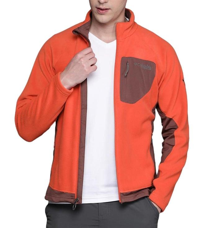 columbia mens orange omni-wick titan pass 2.0 ii fleece jacket