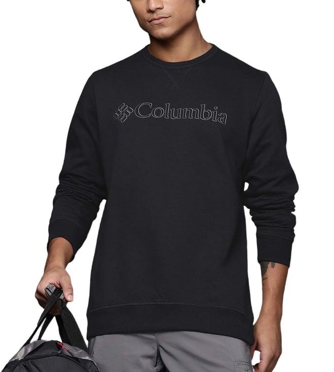 columbia mens black m columbia logo crew fleece top