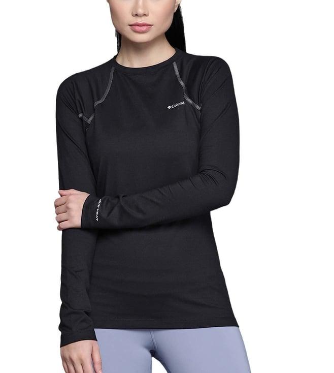 columbia womens black heavyweight stretch long sleeve baselayer top