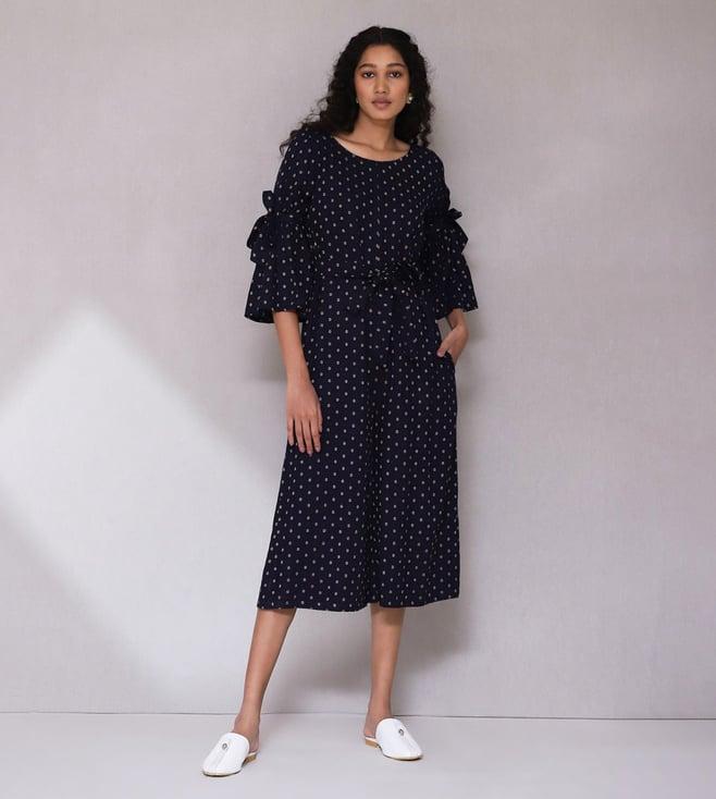 aarke ritu kumar navy dobby jumpsuit