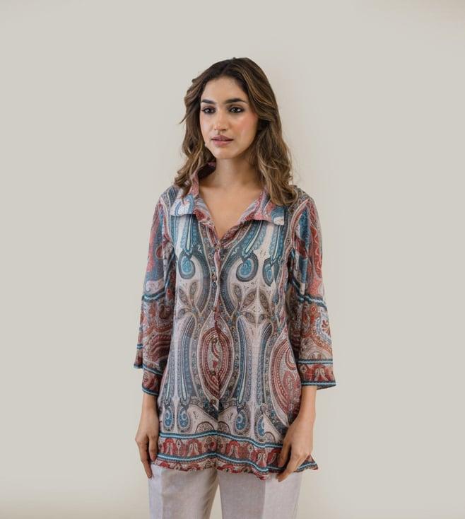 inching india multicolor seher paisley printed top