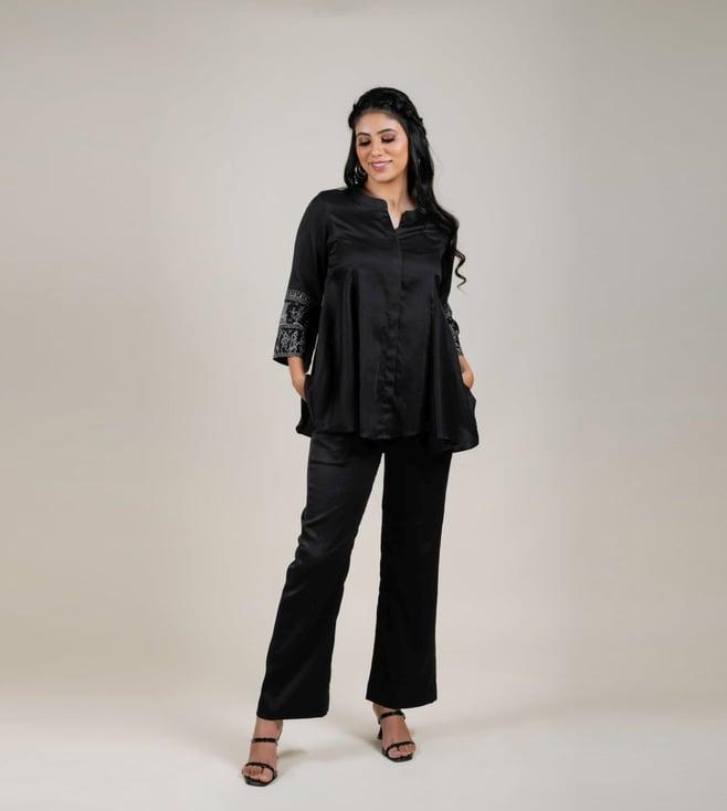 inching india black andaz embroidered top