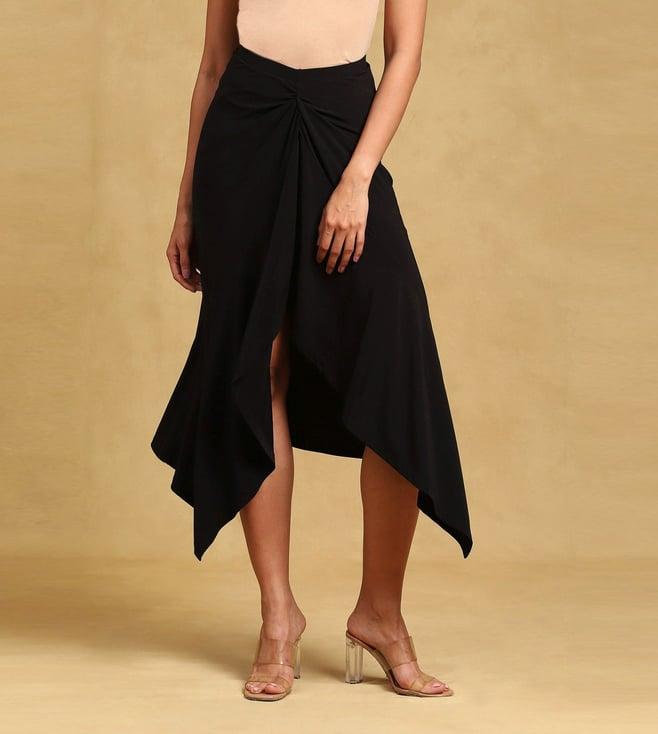 label ritu kumar black solid skirt