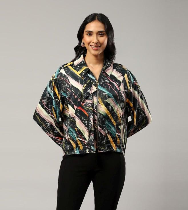 label ritu kumar black printed jacket