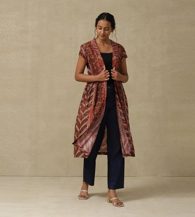 aarke ritu kumar rust printed shrug