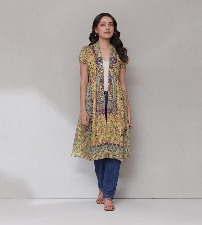 aarke ritu kumar yellow printed shrug