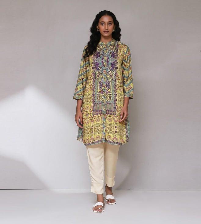 aarke ritu kumar yellow printed kurta