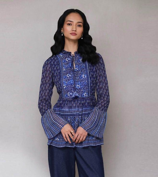 aarke ritu kumar blue printed kurti