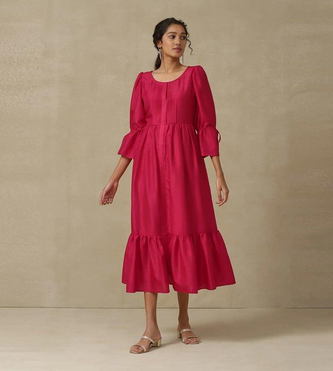 aarke ritu kumar magenta solid long dress