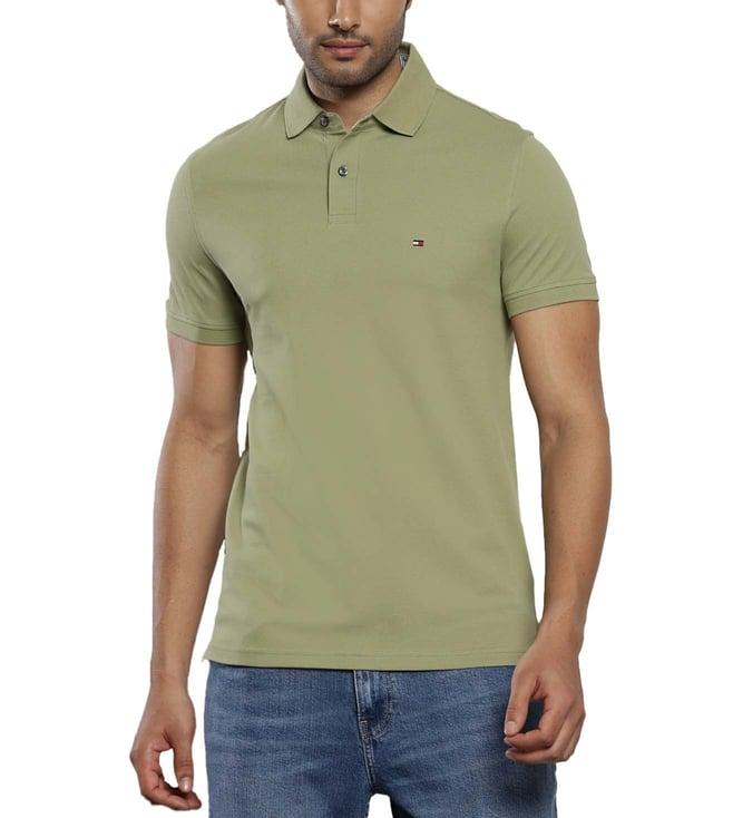 tommy hilfiger faded olive regular fit polo t-shirt