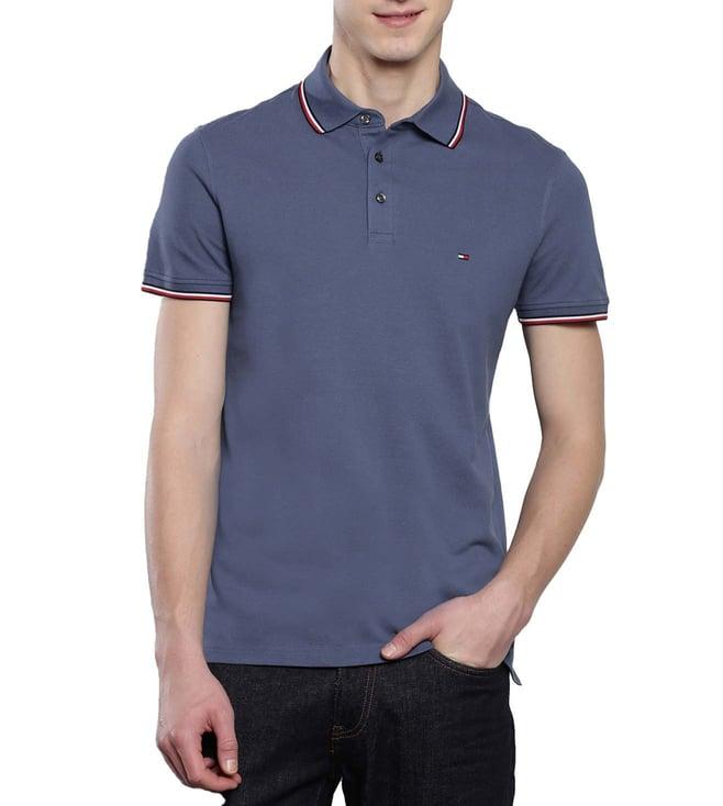 tommy hilfiger faded indigo slim fit polo t-shirt