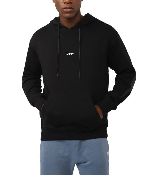 reebok black regular fit hoodie