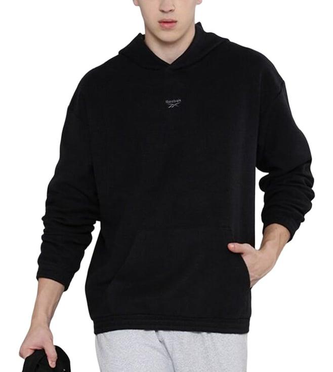 reebok black regular fit hoodie