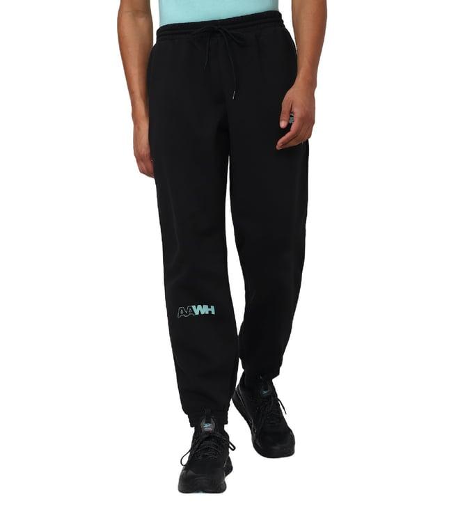 reebok black slim fit joggers