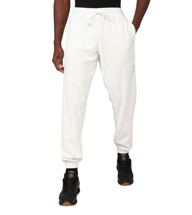 reebok white regular fit joggers