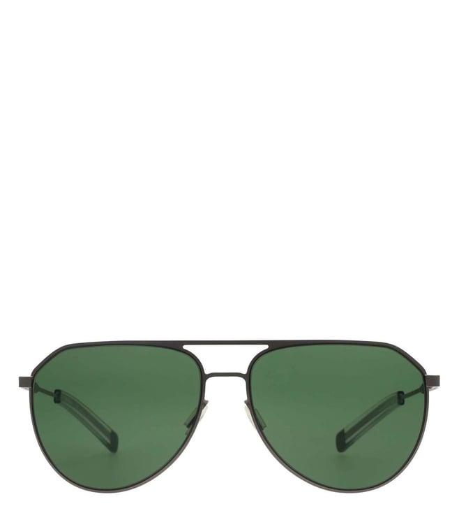 salvatore ferragamo green 100% uv protected lens grey aviator sunglasses for men-sf 219 032 62 s