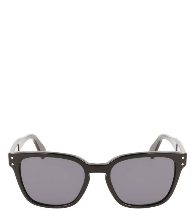 salvatore ferragamo smoke 100% uv protected lens black rectangular sunglasses for men-sf104000155s