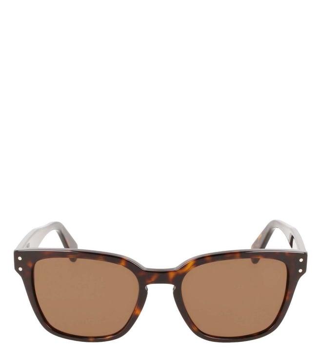 salvatore ferragamo orange uv protected lens tortoise rectangular sunglasses for men-sf104024055s