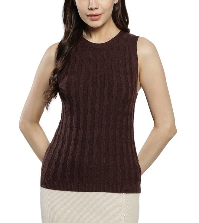 calvin klein coffee bean solid regular fit sweater