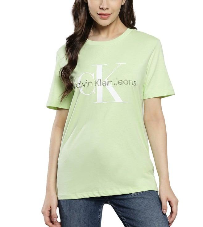 calvin klein exotic mint logo straight fit t-shirt