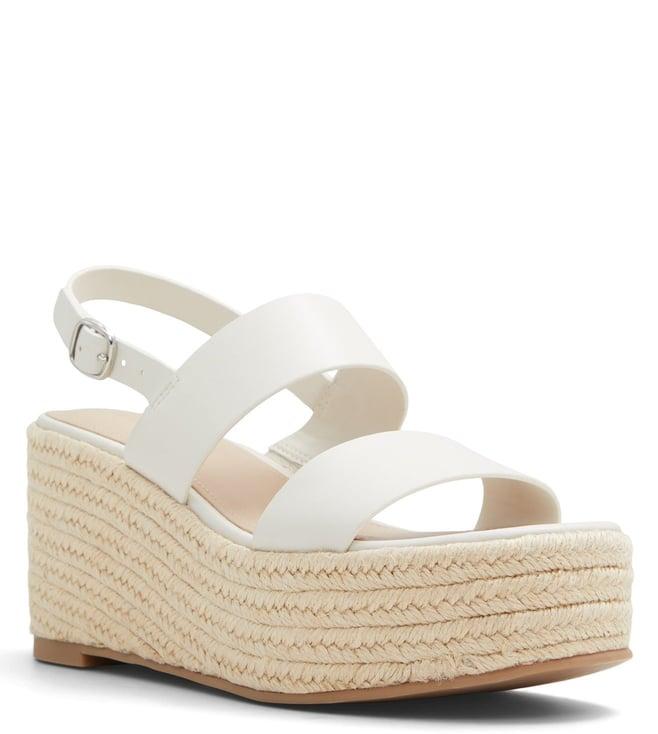 aldo women's keoni white espadrille back strap wedges