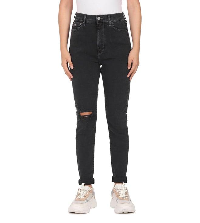 tommy hilfiger denim black solid extra skinny jeans