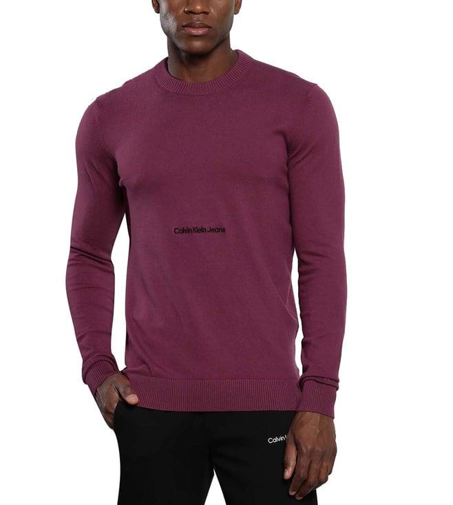 calvin klein amaranth solid regular fit sweater