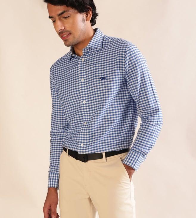 andamen blue dobby full sleeve shirt - slim fit