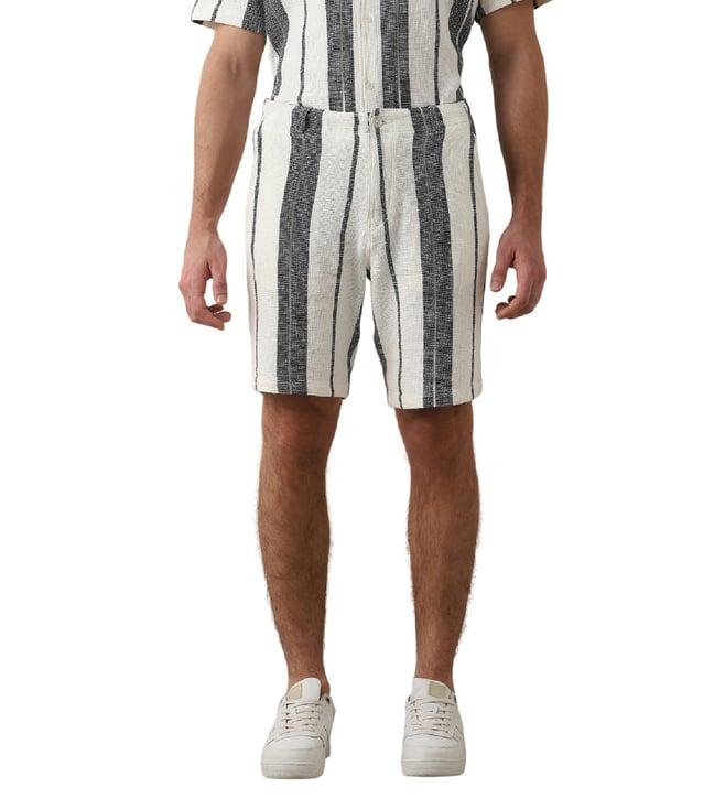 selected homme bright white striped regular fit shorts