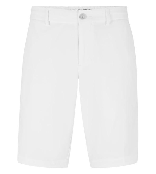 boss white slim fit shorts