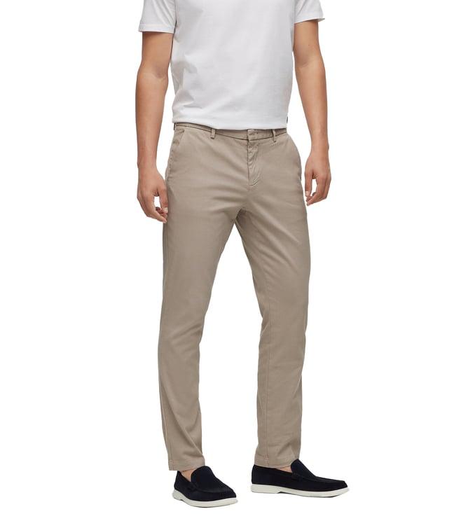 boss open beige slim fit chinos