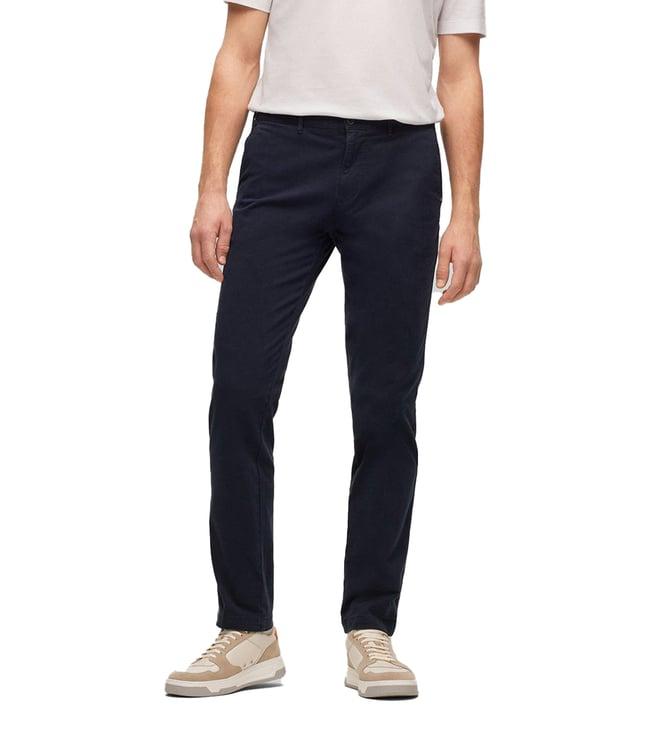 boss dark blue regular fit chinos