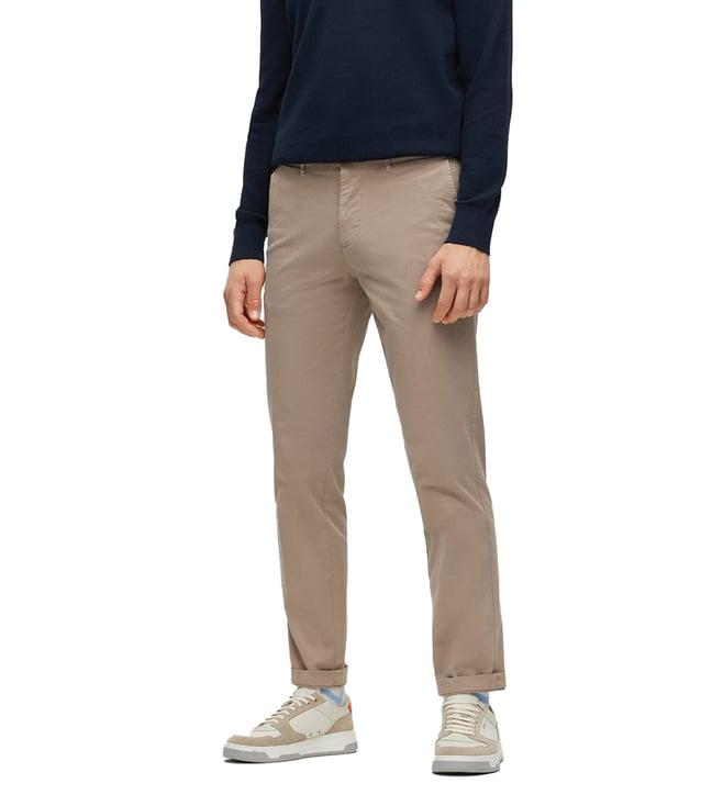 boss open beige regular fit chinos