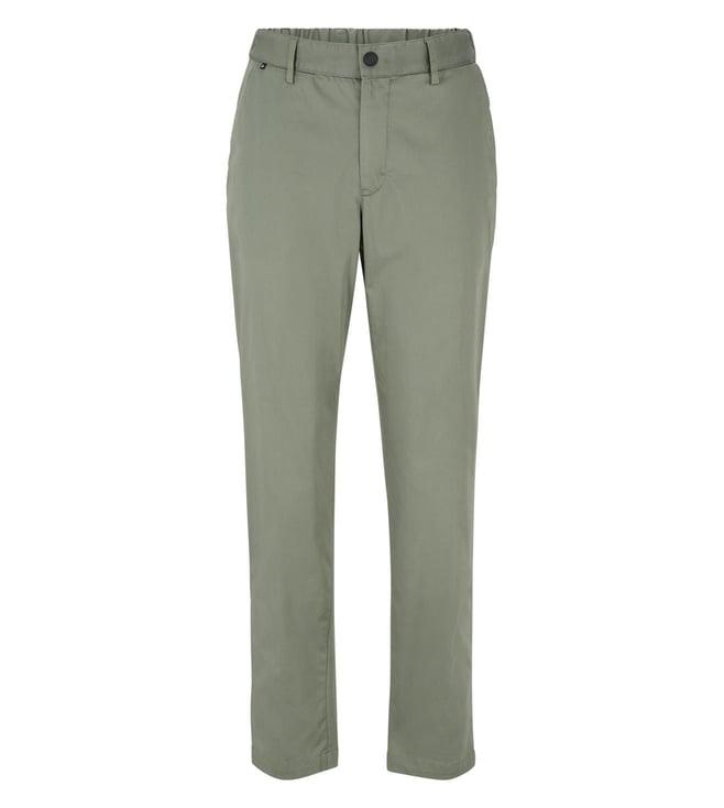 boss open green relaxed fit trousers