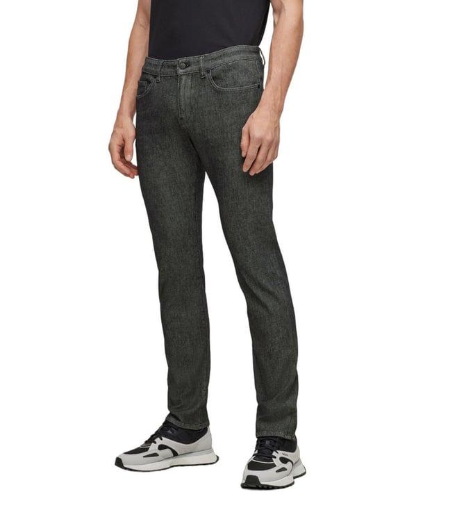 boss slim black lightly washed mid rise jeans