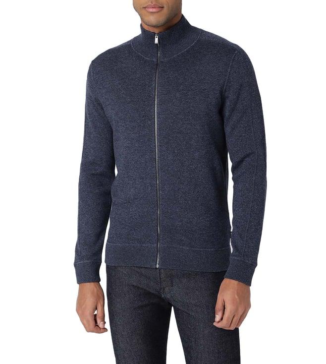 boss dark blue regular fit sweater