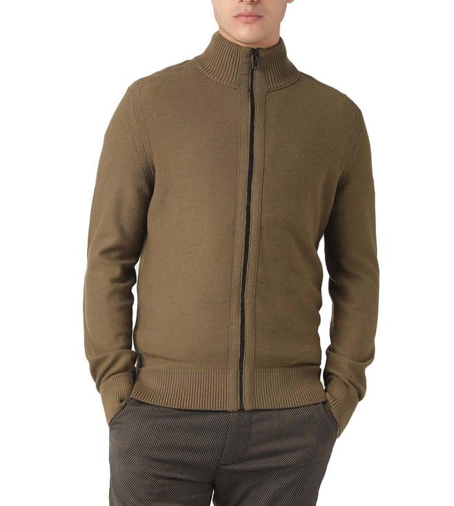 boss open beige regular fit casual jacket