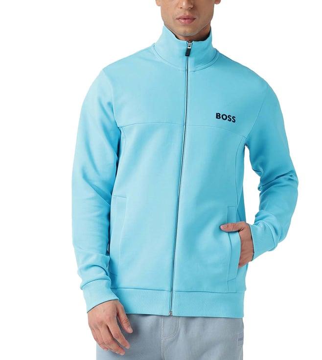 boss open blue comfort fit sweatshirt